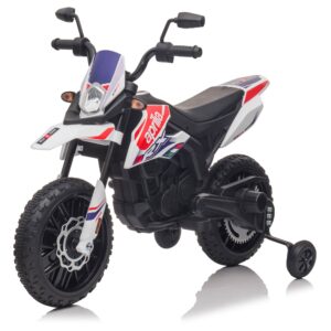 Moto Eléctrica para Niños 12V Aprilia RX-125 Motocross Blanca